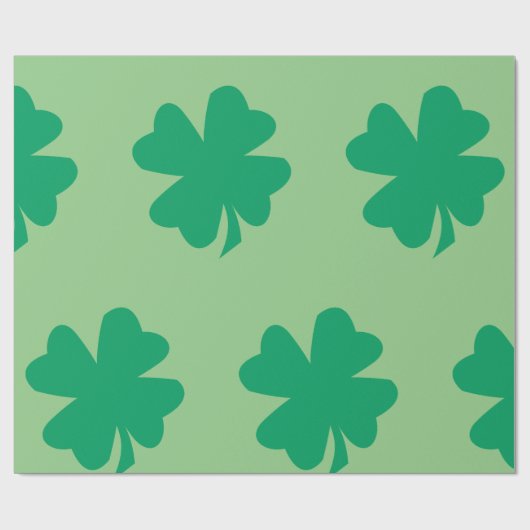 Kleeblatt Pattern Sage Green St Patrick's Day 2024 Geschenkpapier (Flach)