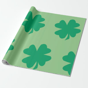 Kleeblatt Pattern Sage Green St Patrick's Day 2024 Geschenkpapier