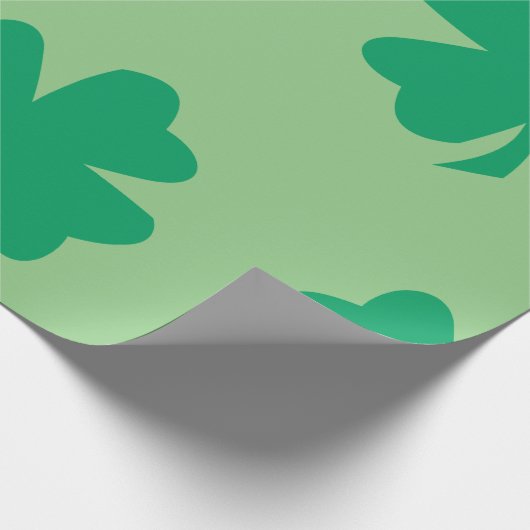 Kleeblatt Pattern Sage Green St Patrick's Day 2024 Geschenkpapier (Ecke)