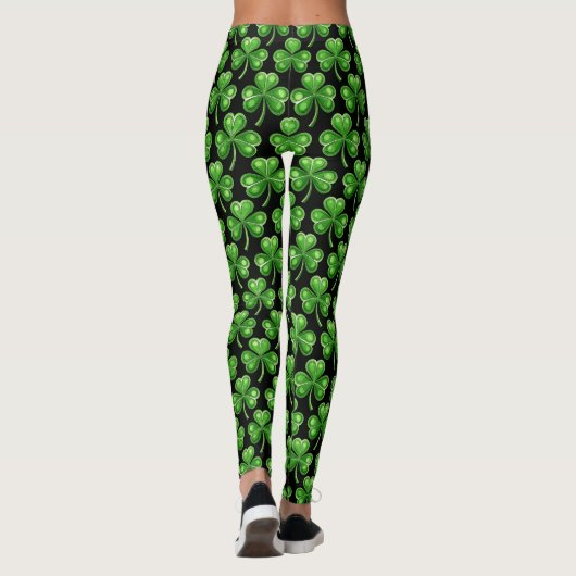 Kleeblatt Pattern St Patrick's Day Leggings (Rückseite)