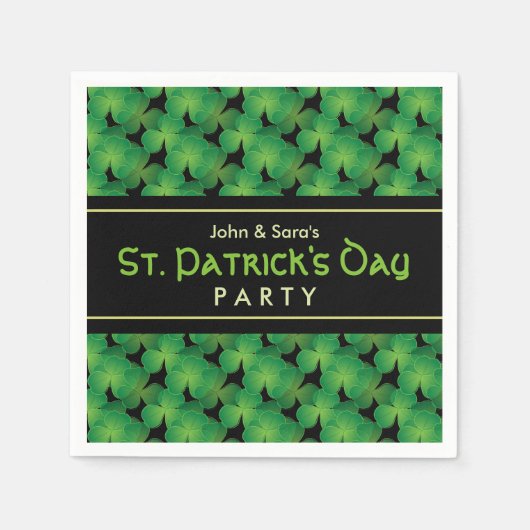 Kleeblatt Pattern St. Patrick's Day Party Serviette (Vorderseite)