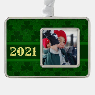 Kleeblatt Personalisiert Rahmen-Ornament Silber