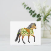 Kleeblatt Pferd Postkarte (Stehend Vorderseite)