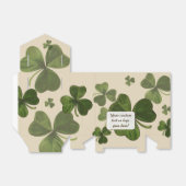 Kleeblatt-Pflanze mit benutzerdefinierter Cremefar Geschenkschachtel (Ungefaltet)
