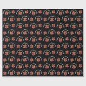 Kleeblatt Pink Black St Patrick`s Day Geschenkpapier (Flach)