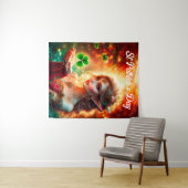 Kleeblatt pixie Mädchen grün Klee Irland hell Wandteppich (Beispiel (Horizontal))