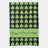 Kleeblatt Polka dot St Patrick Day Ihr Text schwar Geschirrtuch (Vertikal)