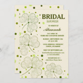 Kleeblatt Polka Dots Brautparty Einladung (Vorne/Hinten)