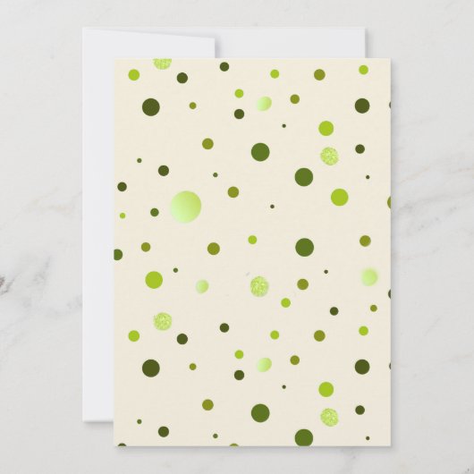 Kleeblatt Polka Dots Hochzeit Probe Dinner Einladung (Rückseite)