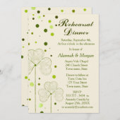 Kleeblatt Polka Dots Hochzeit Probe Dinner Einladung (Vorne/Hinten)