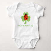 Kleeblatt Polka dots Ladybug | 1. St. Patricks Day Baby Strampler (Vorderseite)