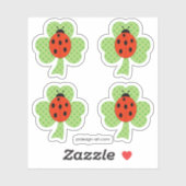 Kleeblatt Polka dots Ladybug Ladybird Aufkleber (Blatt)