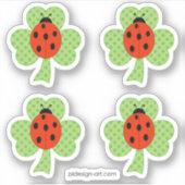 Kleeblatt Polka dots Ladybug Ladybird Aufkleber (Vorderseite)