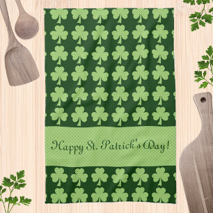 Kleeblatt Polka dots St. Patrick's Day Personalize Geschirrtuch