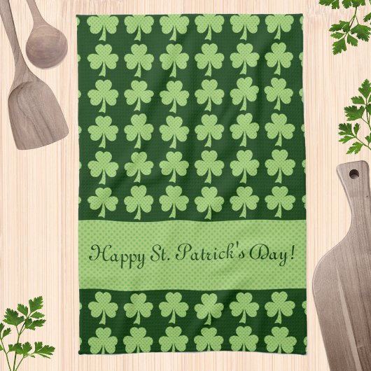 Kleeblatt Polka dots St. Patrick's Day Personalize Geschirrtuch