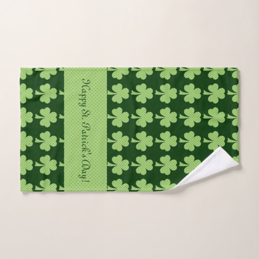 Kleeblatt Polka dots St. Patrick's Day Personalize Handtuch (Handtuch)