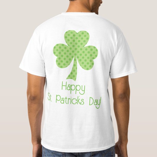 Kleeblatt Polka dots St Patricks Day zurück auf de T-Shirt (Rückseite)