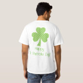 Kleeblatt Polka dots St Patricks Day zurück auf de T-Shirt (Schwarz voll)