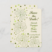 Kleeblatt Polka Dots Wedding speichern das Datum Einladung (Vorne/Hinten)