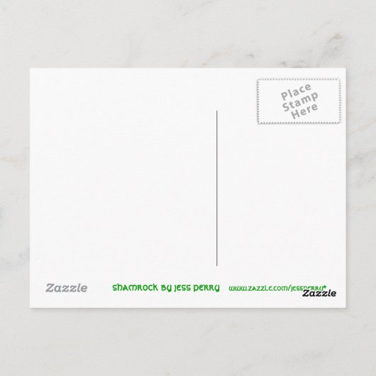 Kleeblatt Postkarte weiß (Rückseite)