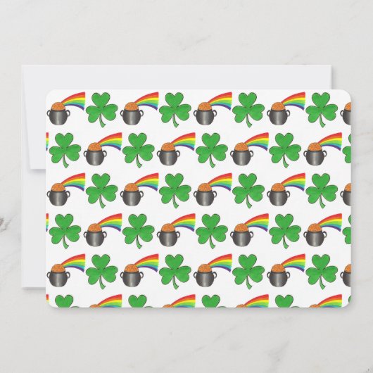 Kleeblatt Pot of Gold Rainbow St. Patrick's Day Einladung (Rückseite)