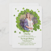 Kleeblatt-Rahmen-Foto-Einladung Einladung (Vorne/Hinten)