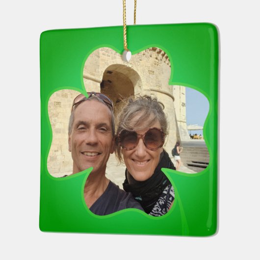 Kleeblatt-Rahmen + Foto und Text Keramikornament (Links)