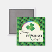 Kleeblatt Rainbow Happy St. Patrick's Day Magnet (Vorderseite/Rückseite)