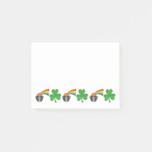 Kleeblatt Rainbow Pot of Gold St Patrick's Day Post-it Klebezettel