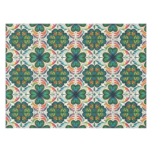 Kleeblatt Rainbows. Patty's Day Tischdecke (Vorderseite (Horizontal))