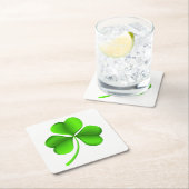 Kleeblatt Rechteckiger Pappuntersetzer (Vor Ort)