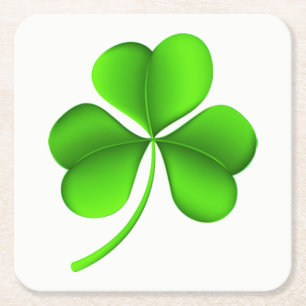 Kleeblatt Rechteckiger Pappuntersetzer