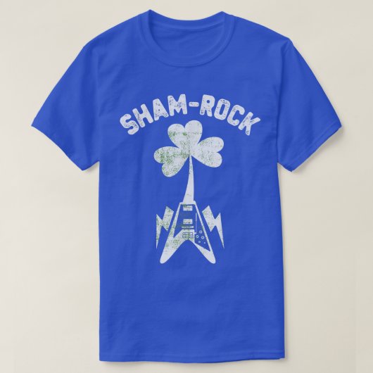 Kleeblatt Rock Gitarrist First Patrick Day Retret T-Shirt (Design vorne)