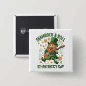Kleeblatt & Roll Kobold | Lustiger St. Patrick's Button (Vorne & Hinten)