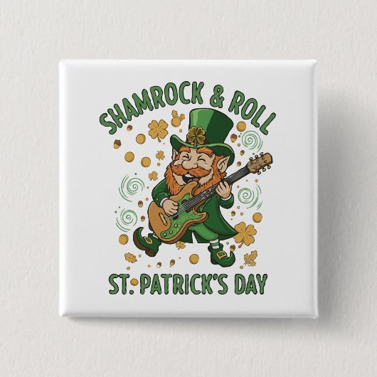 Kleeblatt & Roll Kobold | Lustiger St. Patrick's Button (Vorderseite)
