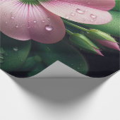 Kleeblatt, Rosa und grüne Oxalis Geschenkpapier (Ecke)