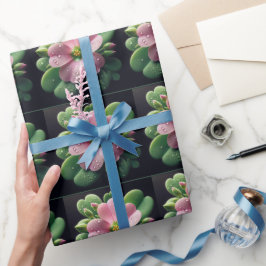 Kleeblatt, Rosa und grüne Oxalis Geschenkpapier