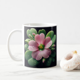 Kleeblatt, Rosa und grüne Oxalis Kaffeetasse