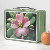 Kleeblatt, Rosa und grüne Oxalis Metall Brotdose (Beispiel)