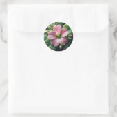 Kleeblatt, Rosa und grüne Oxalis Runder Aufkleber (Tasche)