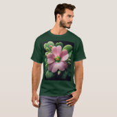 Kleeblatt, Rosa und grüne Oxalis T-Shirt (Vorne ganz)