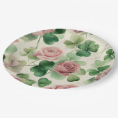 Kleeblatt-Rose Pappteller (Schrägansicht)