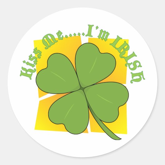 Kleeblatt Runder Aufkleber (Vorderseite)