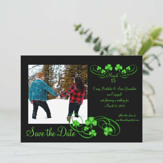 Kleeblatt Save the Date (Stehend Vorderseite)