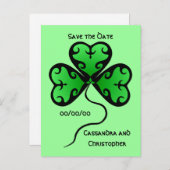 Kleeblatt Save the Date Ankündigungspostkarte (Vorne/Hinten)