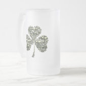 Kleeblatt-Schädel Mattglas Bierglas (Vorderseite Links)