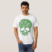 Kleeblatt-Schädel St. Patricks Tages T-Shirt (Vorne ganz)