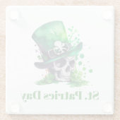 Kleeblatt-Schädelkonstruktion Glasuntersetzer (Rückseite)