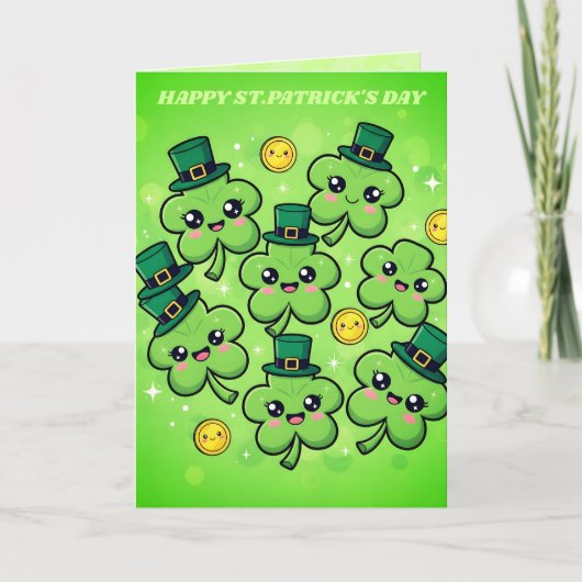 Kleeblatt-Schatz St. Patrick's Day Karte (Vorderseite)