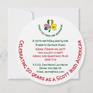 Kleeblatt-Schottischer-Löwe-Irland-USA-Flaggen-Geb Einladung